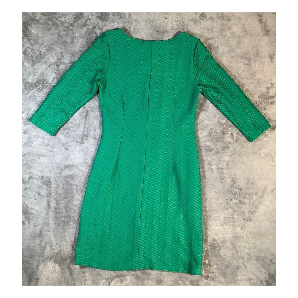 Shelby & Palmer Girls Green Chevron Dress Size 10 3/4 Sleeve - Picture 6 of 6